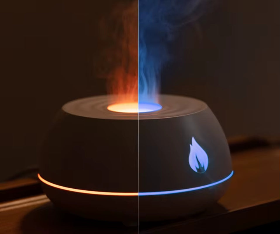 Portable Cool Mist Usb Led Room H2O Fire Flame Air Humidifier Aroma Essential Oil Diffuser Air Mini Humidifier