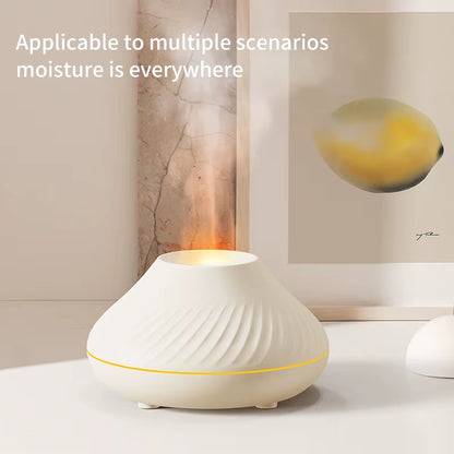 Portable Cool Mist Usb Led Room H2O Fire Flame Air Humidifier Aroma Essential Oil Diffuser Air Mini Humidifier